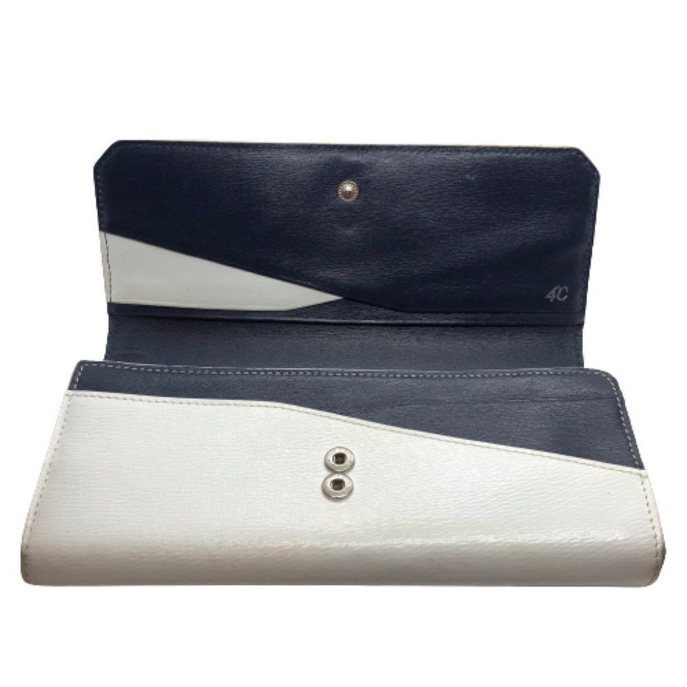 Authentic 4°C Black & White Leather Long Designer Wallet - Picture 6 of 11